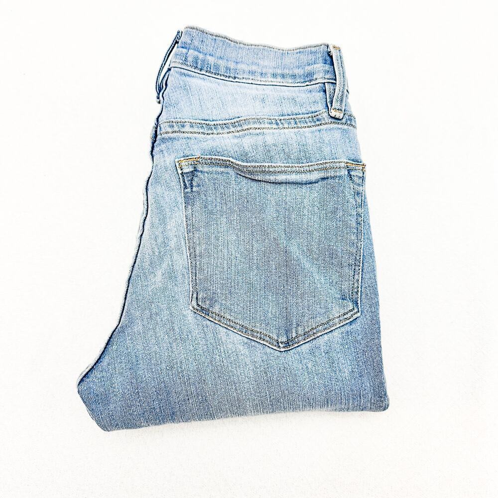 Frame Le High Skinny Light Wash Denim Jeans Eling LHSKSR899 Raw Hem Size 25